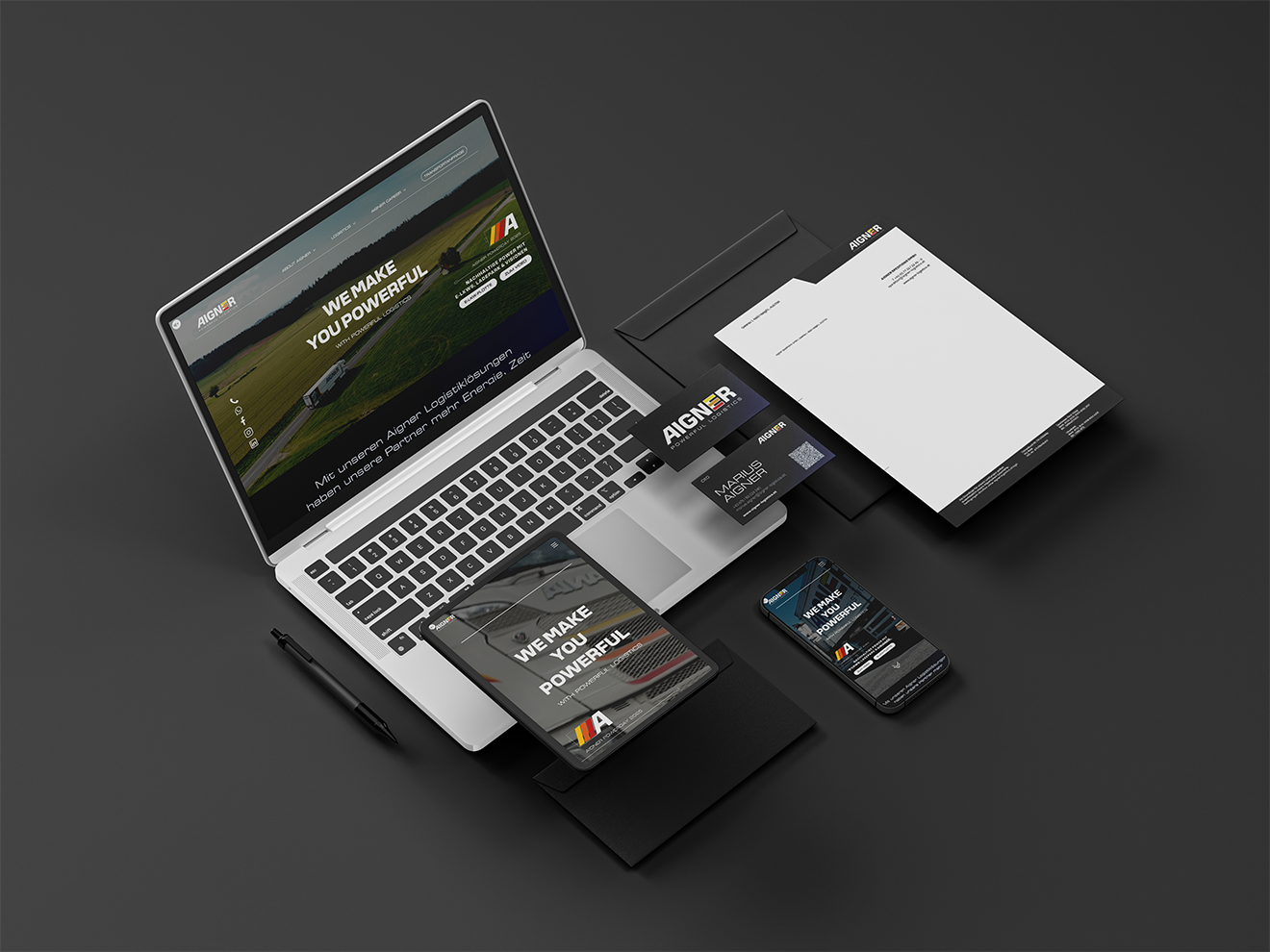 Mockup Branding der Firma Aigner Logistics