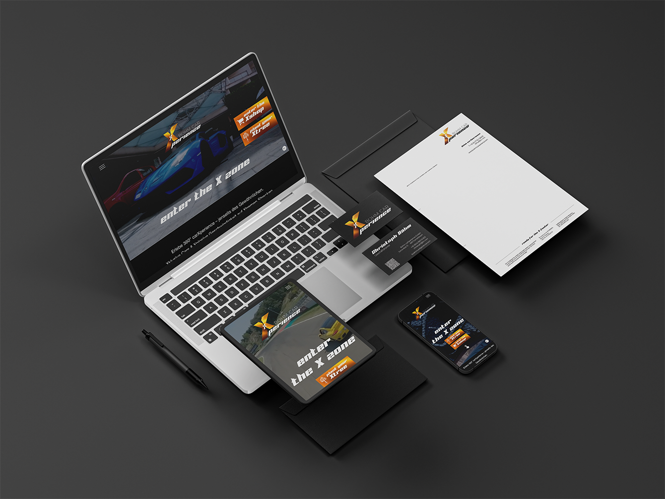 Mockup Branding der Firma Böhm Car Xperience